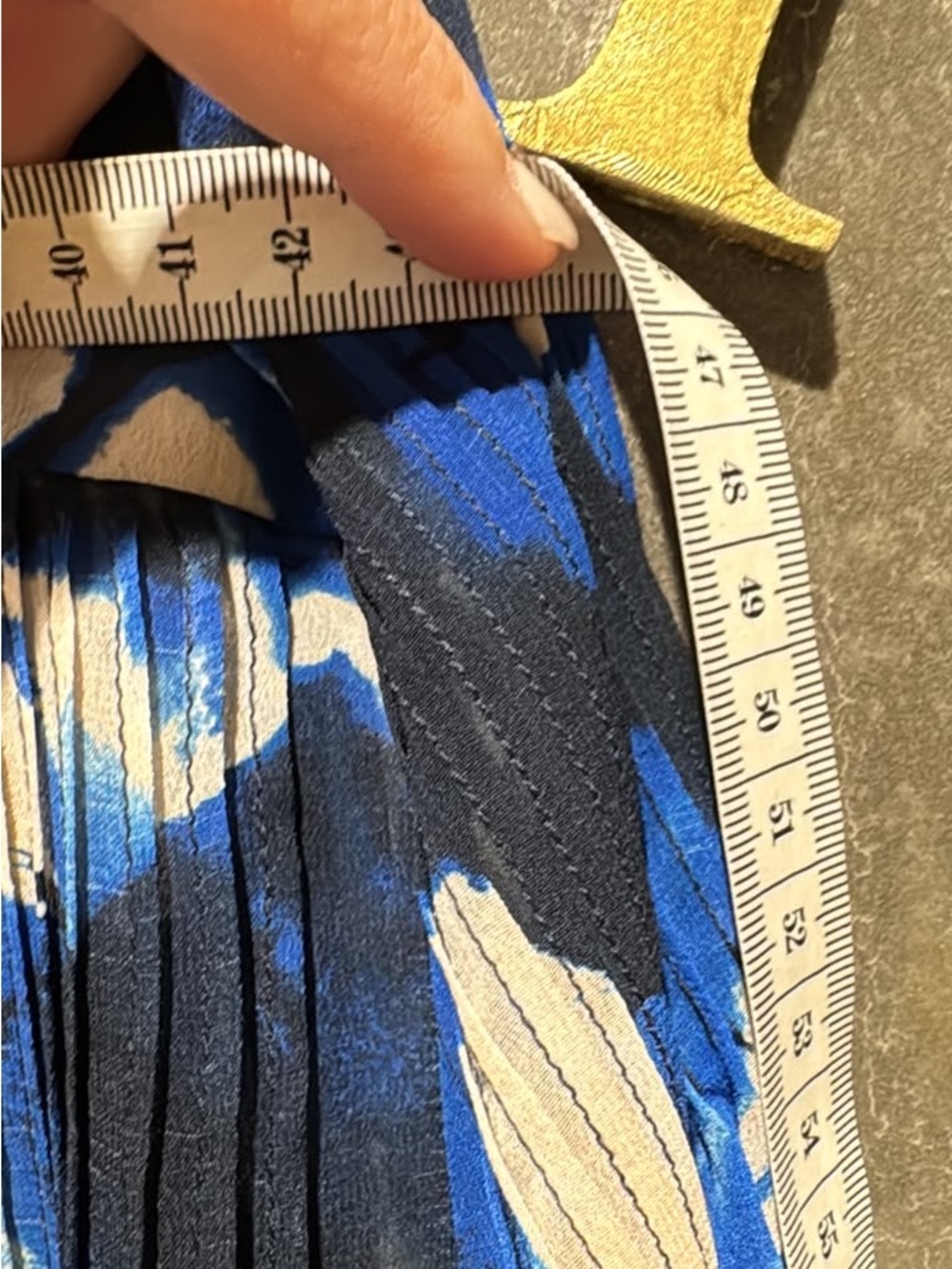 Day Birger et Mikkelsen Pleated Blue floral Maxi Dress Long Sleeve size US 4 - Picture 3 of 4